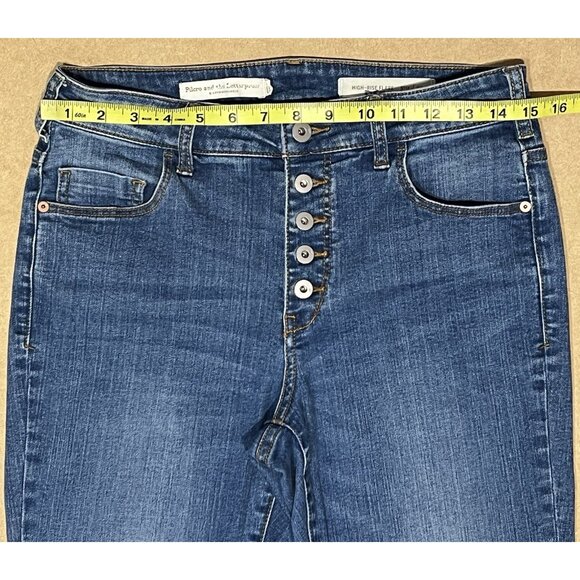 Pilcro Anthropologie High Rise Flare Jeans Size 29 Stretch Button - Picture 4 of 13